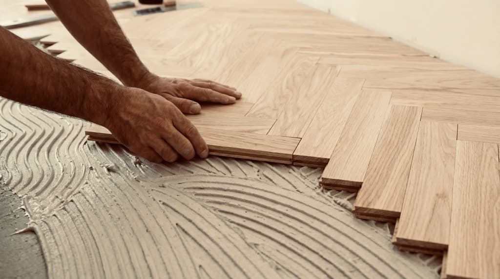 installing-hard-wood-herringbone-floor